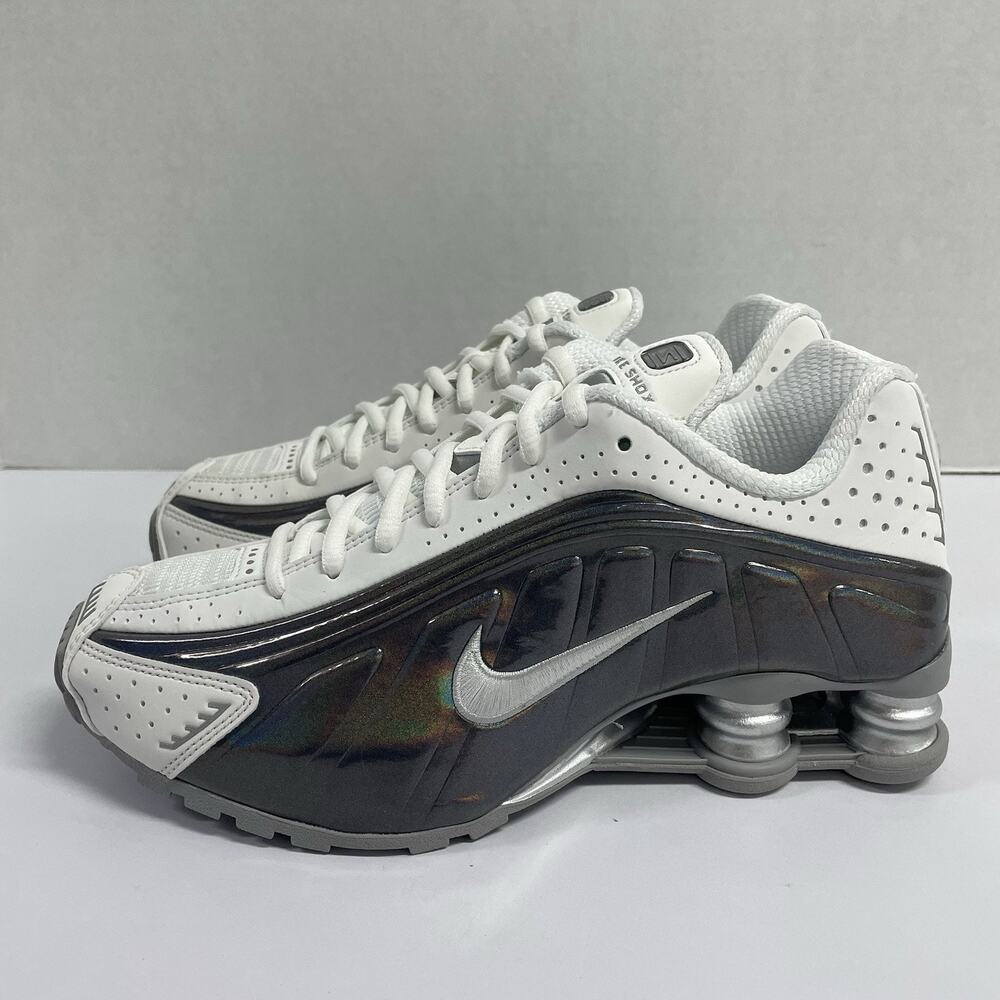 Nike Shox R4 White Iridescent IB7703 100 Size 6.5 Women White Multi-Color Y2K